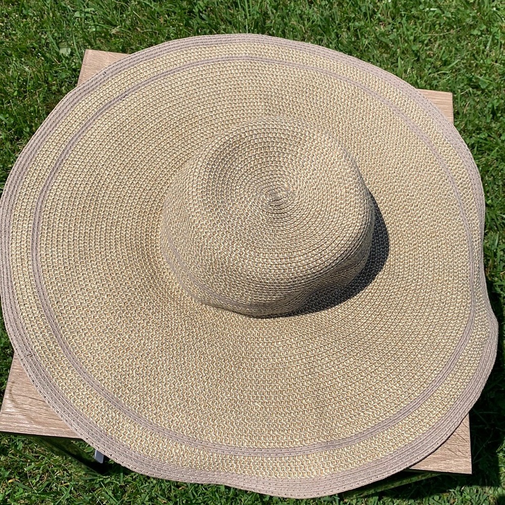 Vintage  KOKIN STRAW HAT WIDE BRIM BOHO CHIC